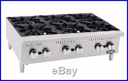 Atosa ATHP-36-6, Commercial 36 6 Burner Hot Plate / Countertop Range, Gas