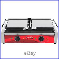 Avantco P85S Double Commercial Panini Sandwich Grill Smooth Plates