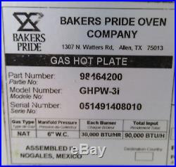 Bakers Pride GHPW-3i 3 Burner Natural Gas Hot Plate Wok Range