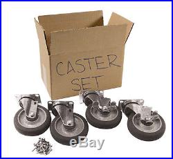 Caster Set, Extra H/D, Plate Mount 5 Wheels NEW 35800
