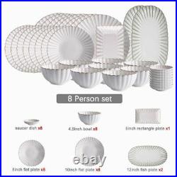 Ceramic Dinnerware Set Glaze White Plates And Bowls For Restaurant Plates Dishes