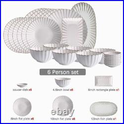 Ceramic Plates And Bowl Set Dinnerware Dish For Restaurant Hotel 26-pieces Style