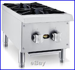 Chef's Exclusive 12 2 Burner Commercial Countertop Hot Plate 50,000BTU NAT GAS