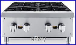 Chef's Exclusive 24 4 Burner Commercial Countertop Hot Plate 100,000BTU NAT GAS
