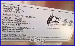 Commercial 2 Burner Gas Counter top Hot Plate 44,000 BTU -Restaurant Equipment