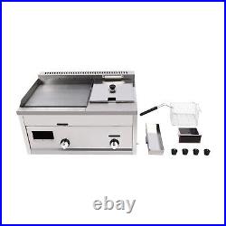 Commercial Gas Multi-function Griddle With Deep Fryer For Restaurants Canteens