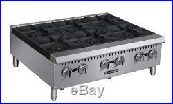 Commercial Kitchen Countertop Gas Hot Plate 6 Burner 36 150,000 BTU