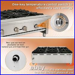 Commercial Natural Gas Range Hot Plate 6 Burners Countertop Propane Restaurant
