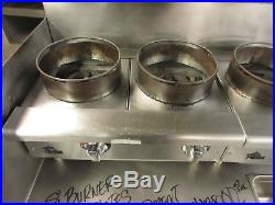 Custom 8 Ft. 8-Burner Star Wok Hot Plates with SS Stand & Refrigerated Prep Line