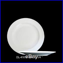 Dauerhaft Dinnerware Restaurant Dinner Plate 10 1/4, Porcelain, White, Rimmed, 3dz