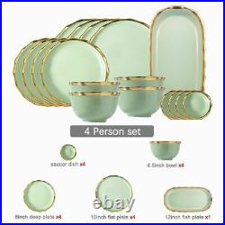 Dinnerware Sets For Restaurant Ceramic Dinner Plates Dishes And Salad Soup Bowls