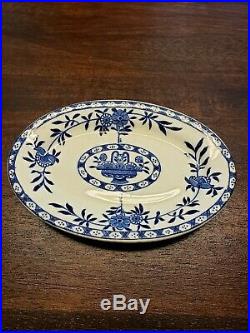 EARLY RARE Cook's Hotel And Restaurant Supply ENGLAND Small Oval Plate flo blue