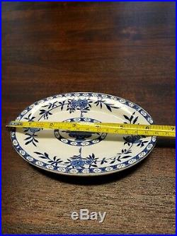 EARLY RARE Cook's Hotel And Restaurant Supply ENGLAND Small Oval Plate flo blue