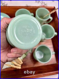 Fire King Jadeite Restaurant Ware Mug Cup D Handle And Bread Plate Set, 10 Pc