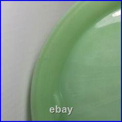 Four Jadeite Fire King Restaurant Ware Grill Plates With Stacking Tabs