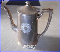 Fred Harvey Silver Plated Coffee Pot Pitcher RARE S. Fe Railroad Restaurant