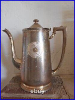 Fred Harvey Silver Plated Coffee Pot Pitcher RARE S. Fe Railroad Restaurant