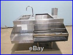GLAS TENDER BARTENDER STATION with10 LINES COLD PLATE ICE BIN, SPEED RAIL & SINK