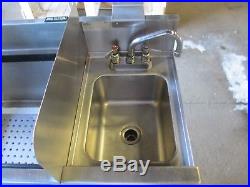 Glastender CBA-36L-CP8 Back Bar Ice Bin Cold Plate Hand Sink Speed Rail SS 48