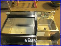Glastender JBA-24-CP8 Back Bar Ice Bin Cold Plate Hand Sink Speed Rail SS 38