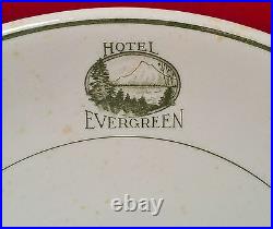 HOTEL EVERGREEN vtg restaurant puget sound mt rainier seattle portland art plate