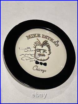 Hall Of Fame Mike Ditka Autographed Ditka's Restaurant Plate