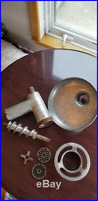 Hobart meat grinder attachment with 2 different plate discs