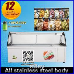 Ice cream showcase 10 taste plate Italian Ice cream Display Freezer 60L capacity