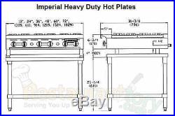 Imperial Commercial Hot Plates Open Burners Cast Iron Propane Model Ihpa-4-24