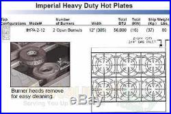 Imperial Hot Plates Open Burners Cast Iron Grates Nat Gas Model Ihpa-2-12