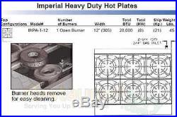 Imperial Hot Plates Open Burners Cast Iron Grates Propane Model Ihpa-1-12