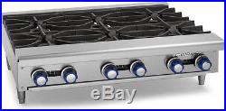 Imperial Range IHPA-6-36 36 Commercial Gas Hot Plate Counter Top 6 Burner NSF