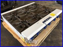 Imperial Range IHPA-6-36 Commercial 36 Gas 6 Burner Hot Plate Counter Top NSF