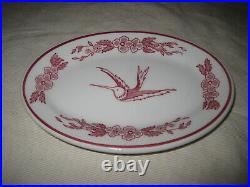 Jackson China Cook's Hotel Restaurant Supply NY Red Hummingbird Mini Oval Plate