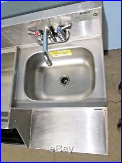 KROWNE COMMERCIAL BARTENDER STATION withCOLD PLATE ICE BIN/WASH SINK/DRAIN BOARD