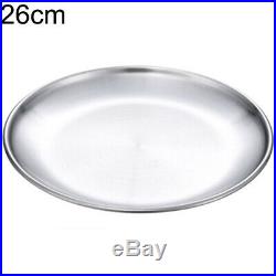 Kitchen Round Plate Tableware Restaurant Supplies Stainless Steel Tray