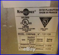 Krampouz LP Gas Crepe Machine with Cast Iron Plate 15 3/4 Diameter