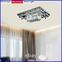 LED Modern Rectangle Crystal Ceiling Light Living Room Restaurant Pendant Lamp
