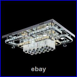 LED Modern Rectangle Crystal Ceiling Light Living Room Restaurant Pendant Lamp