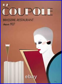 La Coupole Gerard Razzia Art Print Original 1981 Poster Restaurant 33.5 x 24.5