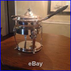 Large Silver Plate Chafing Dish And Table Warmer