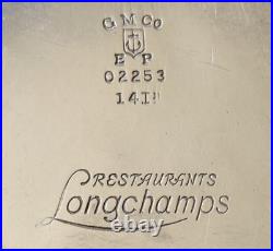 Longchamps Restaurant New York 1920s Era Gorham Silver Plate Serving Tray Vtg