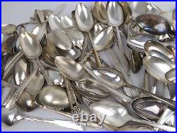 Lot 100 Silverplate Solid Serving Spoons Silverware Flatware Restaurant Quality