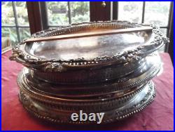 Lot 11 Vintage Antique Silver Plate Restaurant Wedding Platter Serving Dishes