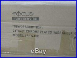 Lot of 32 Focus Foodservice 24 in x 48 in Chrome Plated Wire Shelf FF2448C