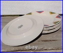 Lot of 6 Art Deco Triangle Syracuse China Restaurantware 12 Plates COLORFUL