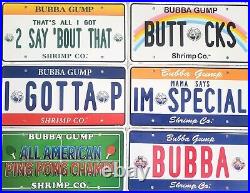 Lot of 6 Bubba Gump Shrimp Co. Restaurant License Plates