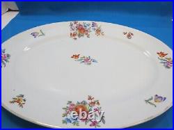 MID CENTURY 1927 BUFFALO CHINA Restaurant Ware Oval Serving PLATE FLOWERS FLORAL