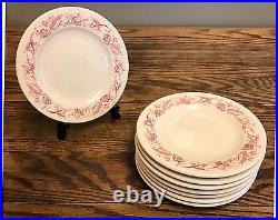 Mayer China MARILYN Red Floral SALAD Plate Set of 8 Vintage Restaurant Ware
