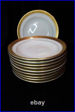 Mayer Restaurant Wear China Gold Wide Filigree Band 2 Inner Band 10 Rim Soup Bow